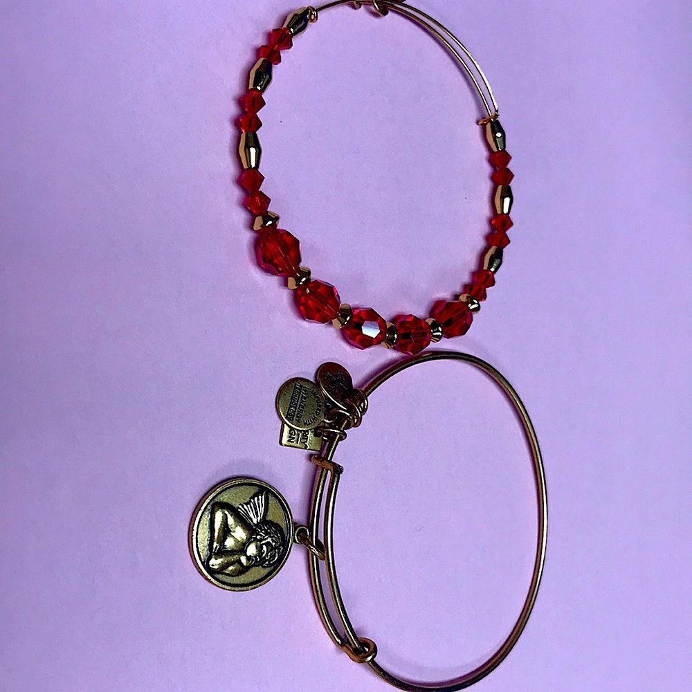 Alex and Ani guardian angel set in yellow gold.